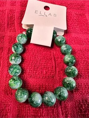 Ella Green Marbled Bead Bracelet